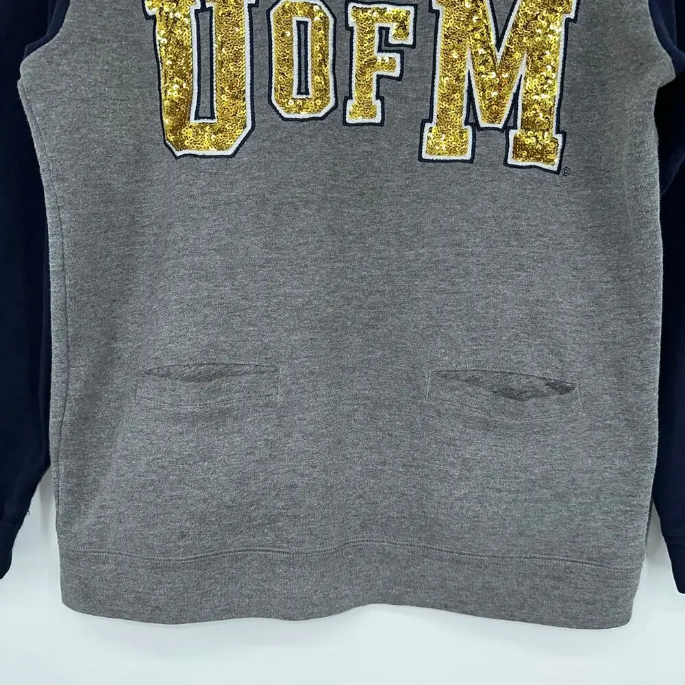 PINK University of Michigan Sweatshirt Half Zip Sequin Logo Pullover Sweatshirt